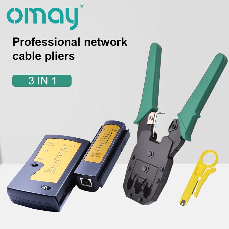 Pince à sertir RJ11 RJ45 verte pour OMAY 6P 8P, testeur de câbles réseau, outil pratique