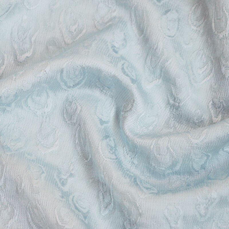 100cm*105cm silke ull stoff myk jacquard dress tekstil blå