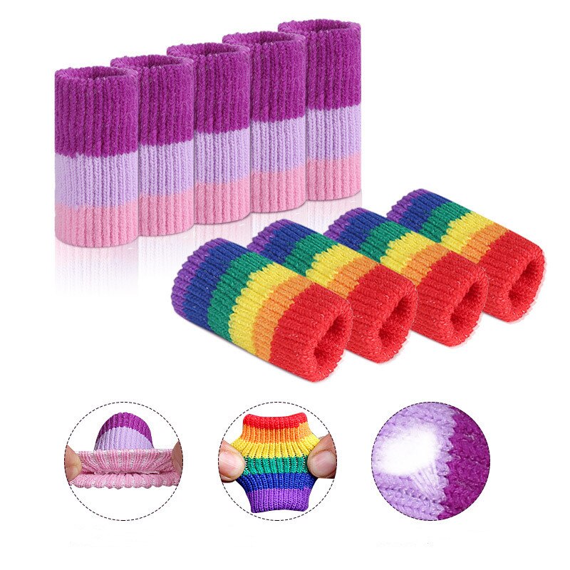 10 stück regenbogen-fingerschutz für basketball und badminton, bequeme, atmungsaktive knöchelschützer für verschiedene sportarten