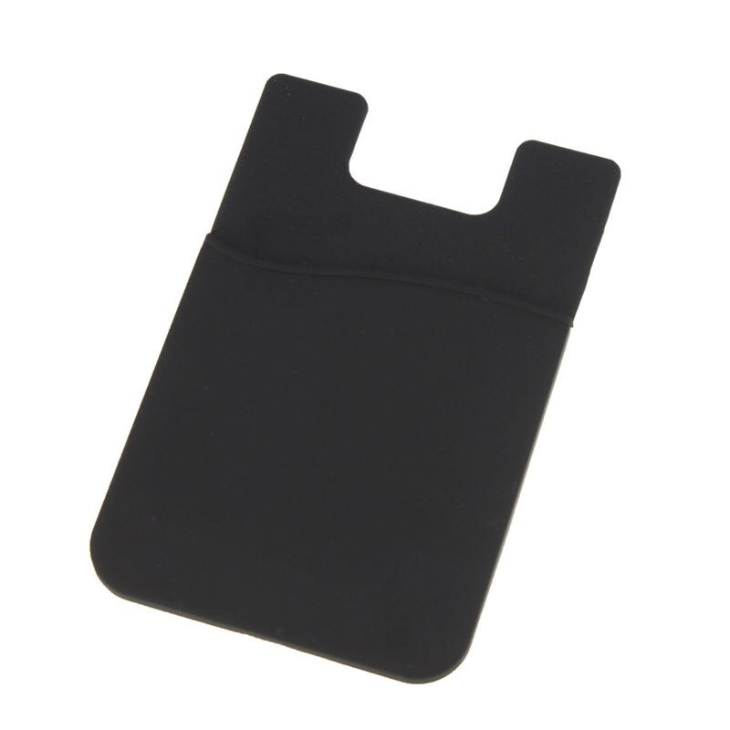 1PC belle adhésif autocollant couverture arrière porte-carte étui pochette pour téléphone portable: Black