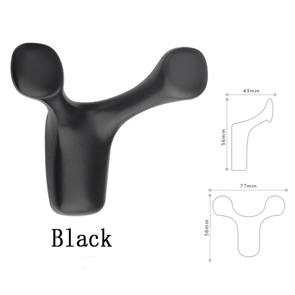 Alliage de Zinc mural vêtements crochet vache corne crochet manteau crochet salle de bain chambre Robe crochet manteau crochet maison salon accessoires: Black