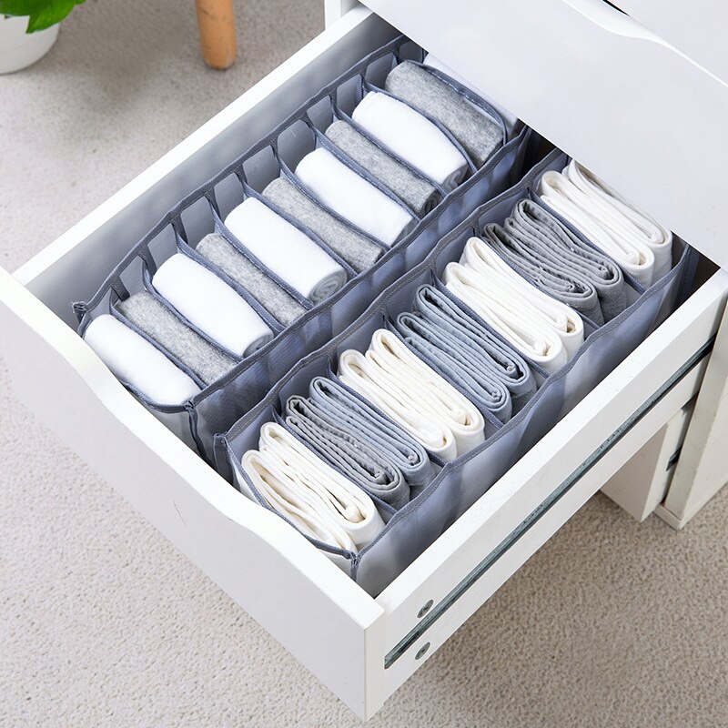 Bra Storage Boxes Underwear Clothes Organizer Drawer Nylon Divider Closet Storage For Folding Ties Socks Shorts Organiser