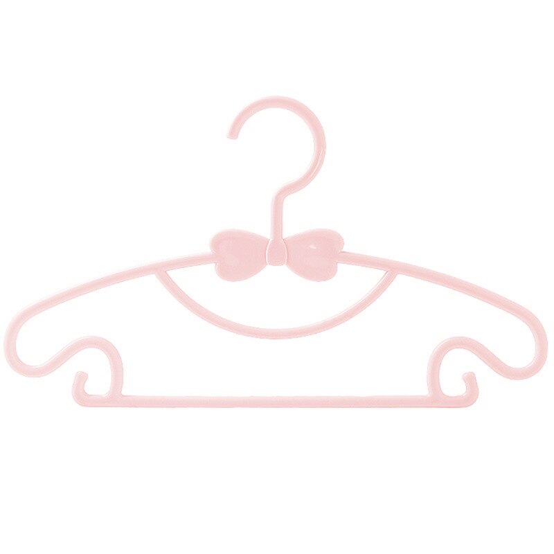 Cintre à nœud papillon pour vêtements, 10 pièces, présentoir en plastique, cintre coupe-vent pour enfants, organisateur de vêtements pour bébés: Rose