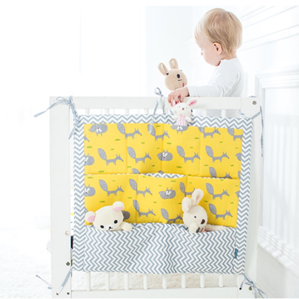 Baby katoenen wiegbed hangende opbergzak baby wiegbed organizer speelgoed luierzak voor wieg beddengoedset 60 * 50cm mrt 26