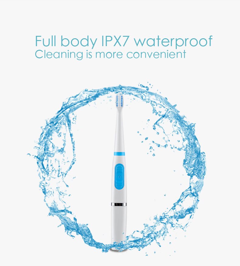 Ultrasound elektrische tandenborstel volwassen elektrische tandenborstel 3 opzetborstels waterdicht Ultrasound oral borstels