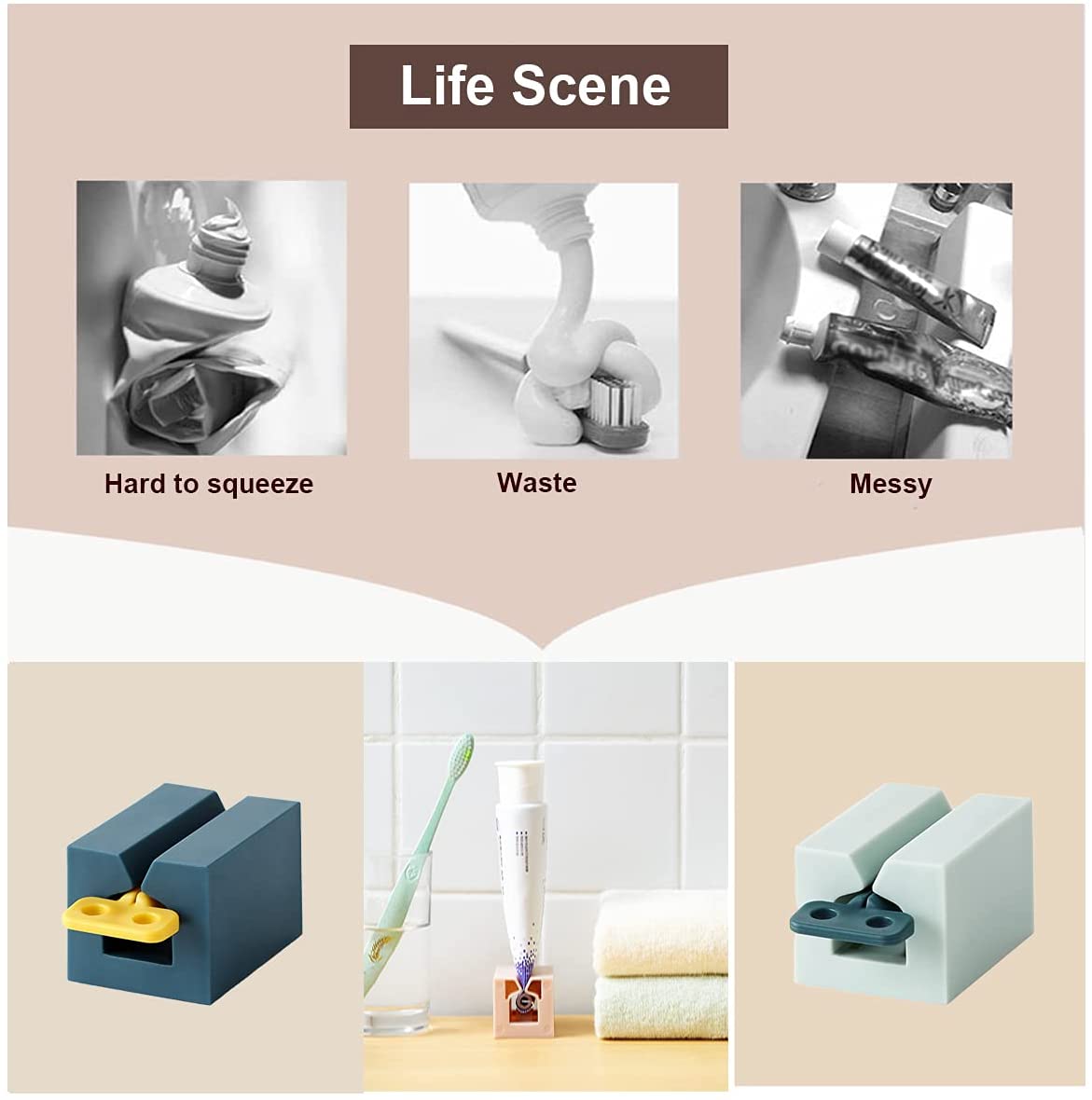 Toothpaste Squeezer Toothpaste Tube Wringer Toothpaste Dispenser Holder Tube Squeezer Toothpaste Seat Stand for Bathroom