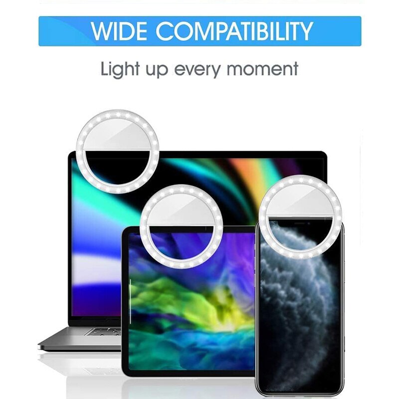 UPMOSTEK Selfie Led Ring Licht für Telefon Wiederaufladbare Blinkt Selfie Lampe Telefon Objektiv Kamera Clip für Alle Smartphone Foto Live