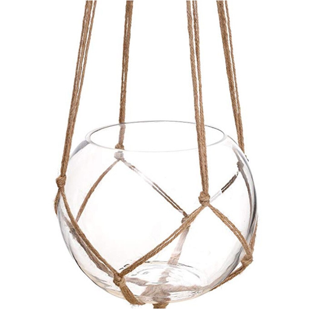 #h30 hängande korgar blomkruka växthållare kruka makrame växthängare hängande kruka korg jute rep flätad hantverksdekor
