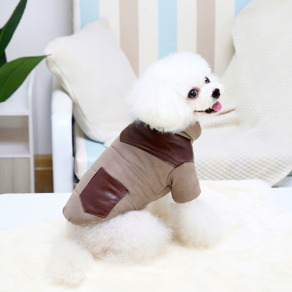 Haustier Winter Wasserdichte Jacke Yorkshire Terrier Unten Mantel Hunde Warme Leder Tasche Baumwolle Mantel Bulldogge Kleidung Neue