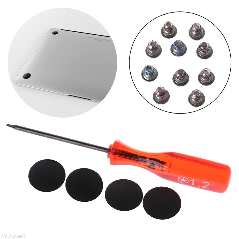Couvercle de boîtier de pied + jeu de vis outil pour Macbook Pro Retina 13 "15" A1398 4 pièces