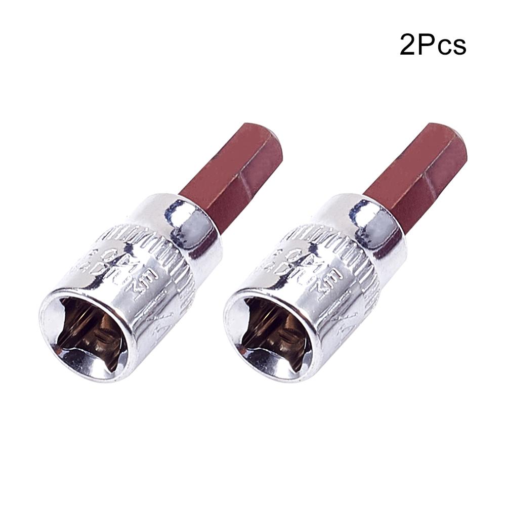Utoolmart 2 st 1/4 " 38mm- längds sexkantshylsor set  h3 ~ h8 kromvanadinstål drivhylsadapter