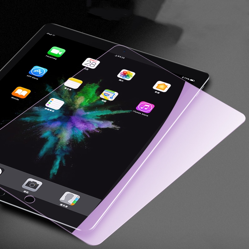 Anti-Luz Azul de cristal templado para iPad 10,2 pulgadas Mini 5 4 Protector de pantalla de tableta de cine para el iPad Pro 10,5 Air2 borde curvo de vidrio