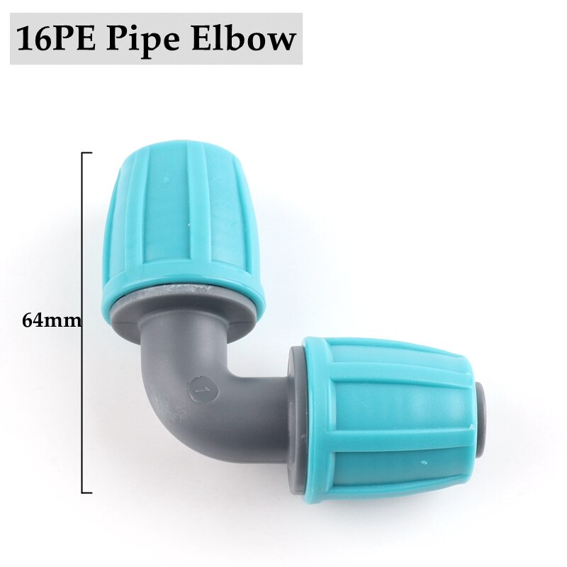 Connecteurs de tuyaux en PE 16mm, 3 pièces/lot, Joints de tuyaux, écrous de verrouillage, pour le jardin, l'arrosage et l'irrigation agricole: 16PE Pipe Elbow