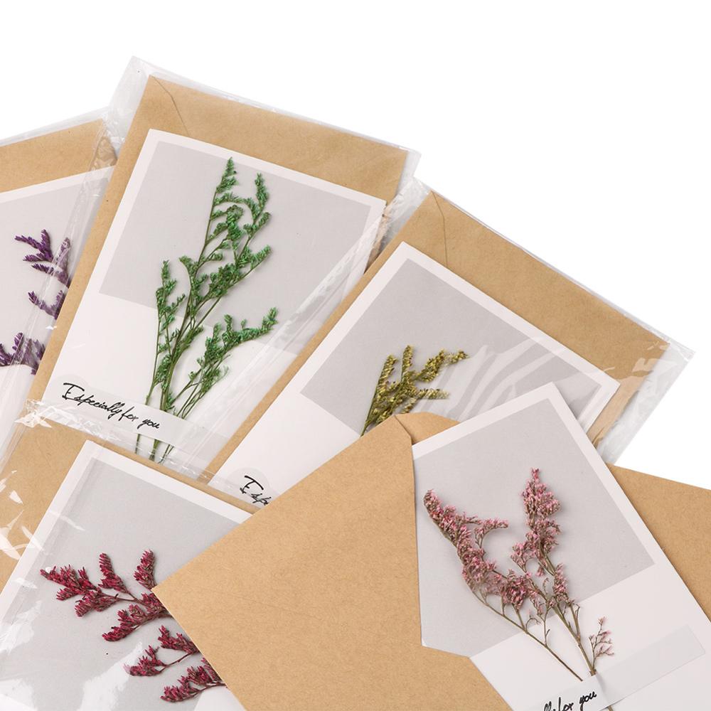 Tee-se-itse-kortti kutsukortti tyhjät kukat kuivakukkakortti äidin kiitospäiväkortti käsinkirjoitettu siunauskortti syntymäpäiväkortti