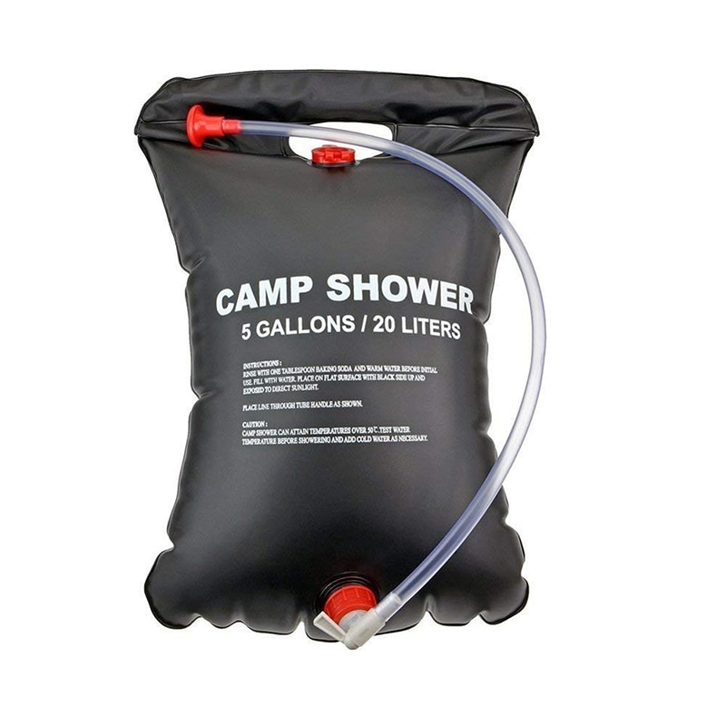 2 X 20L Camping Douche Bag-Draagbare Zonne-energie Verwarmd 5 Gallon/20 Liter Reizen Douche Bag-Zwart