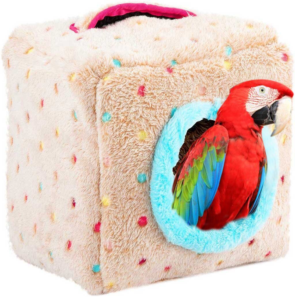 ! Caseta de cama para pájaros en , jaula colgante, Pájaros de peluche para loro hámster , soporte de , accesorios #20