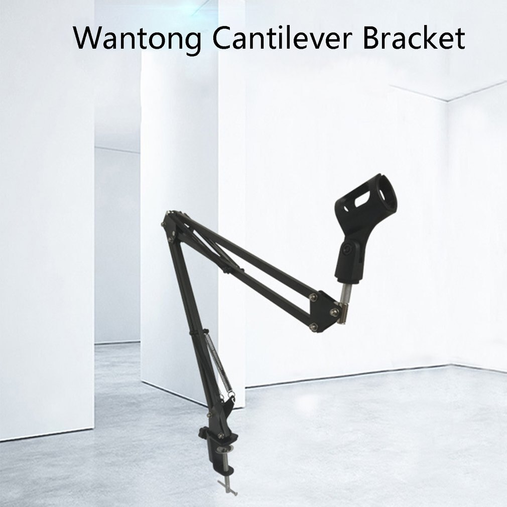 NB35 Extendable Recording Microphone Holder Suspension Boom Scissor Arm Stand Holder with Microphone Clip Table Mounting Clamp