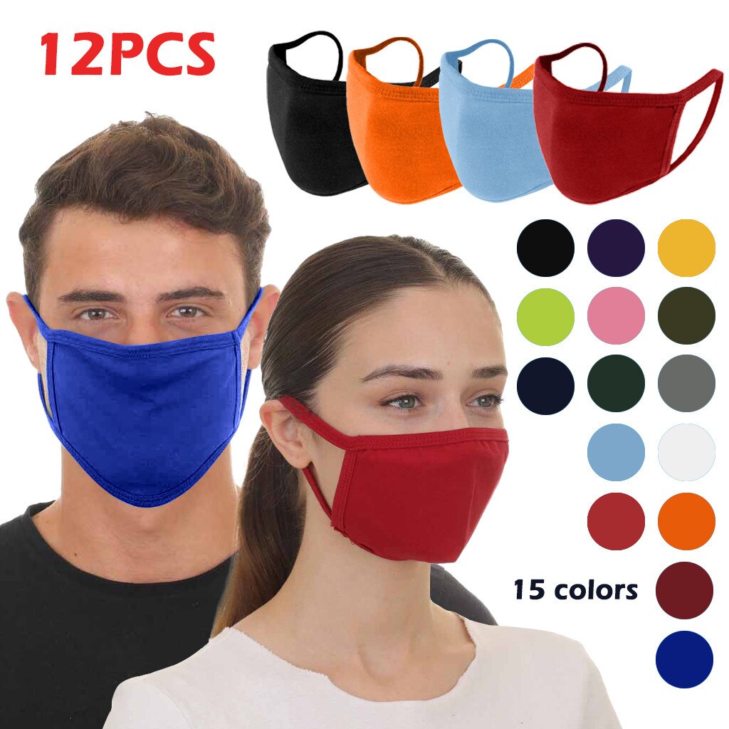 12PCS Máscaras PM2.5 Filter Face Cover Washable Mouth Masks With Breathing Activated Carbon Filter Insert Respirator Proof#4