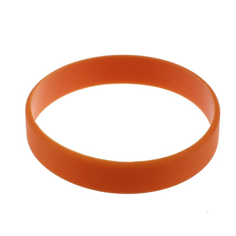 2x Silikon Gummi Elastizität Armband Wrist Band Armreif Bangle Weiß & Orange