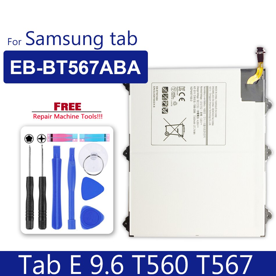 Tablet Battery For Samsung Galaxy Tab 2 3 4/Tab S S2 S3/tab A/tab E (7.0 8.0 8.4 9.6 9.7 10.1 10.5) For Pro 8.4/Note 8 10.1 12.2: Tab E 9.6 T560