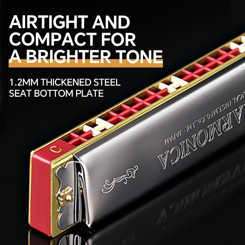 SUZUKI Armónica Tremolo Estudio 24 teclas de C Versión de 5 colores Estudio de armónica polifónica-24 Tremolo 24 C Llave de C japonesa