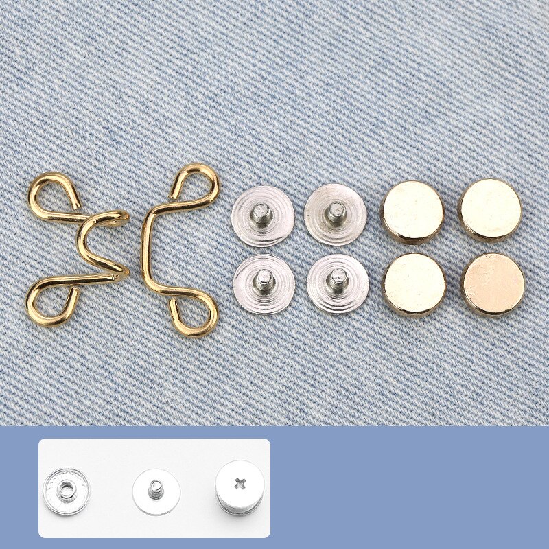 Adjustable Waist Sewing-Free Detachable Jeans Waist Stretch Big Change Small Adjustable Metal Button Waist Buttons: Large / S9