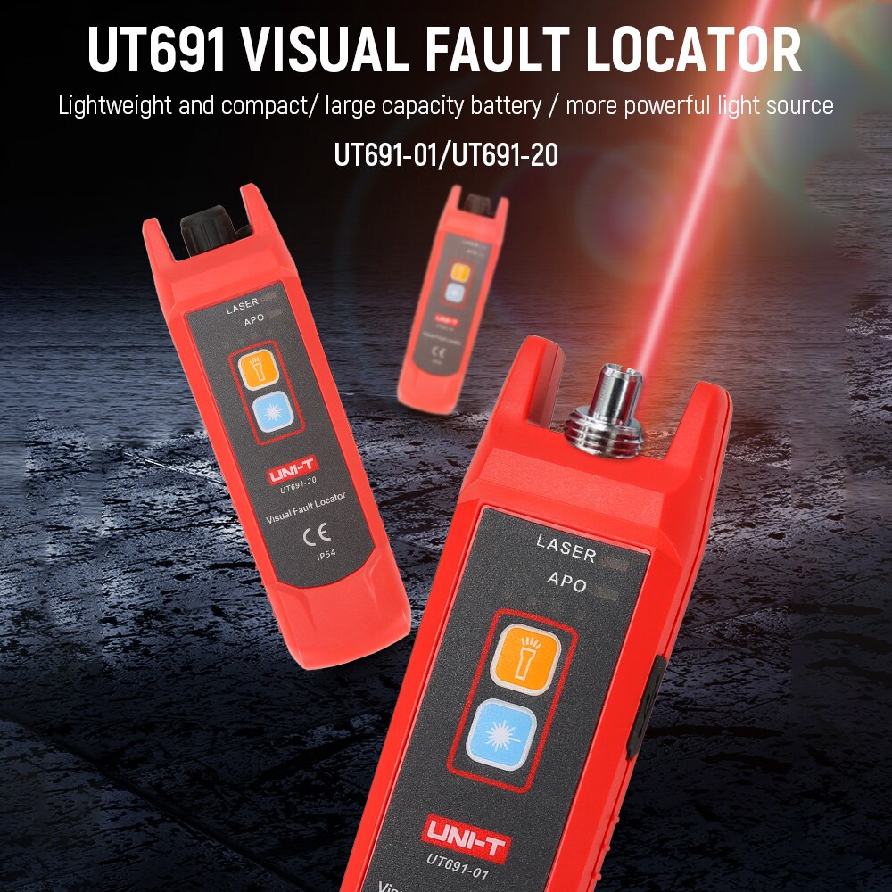 UNI-T UT691 Visual Fault Locator Optical Fiber Tester Network Cable Test With Flashlight Red Light Source Tester