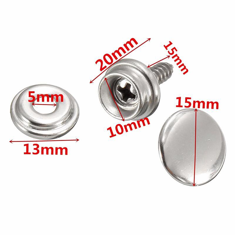 30 stücke Silber Stiefel Abdeckung Leinwand Auto Haube Schnelle Feste Schraube schnappen Befestigungen Reparatur Für Stiefel Marine Zubehör