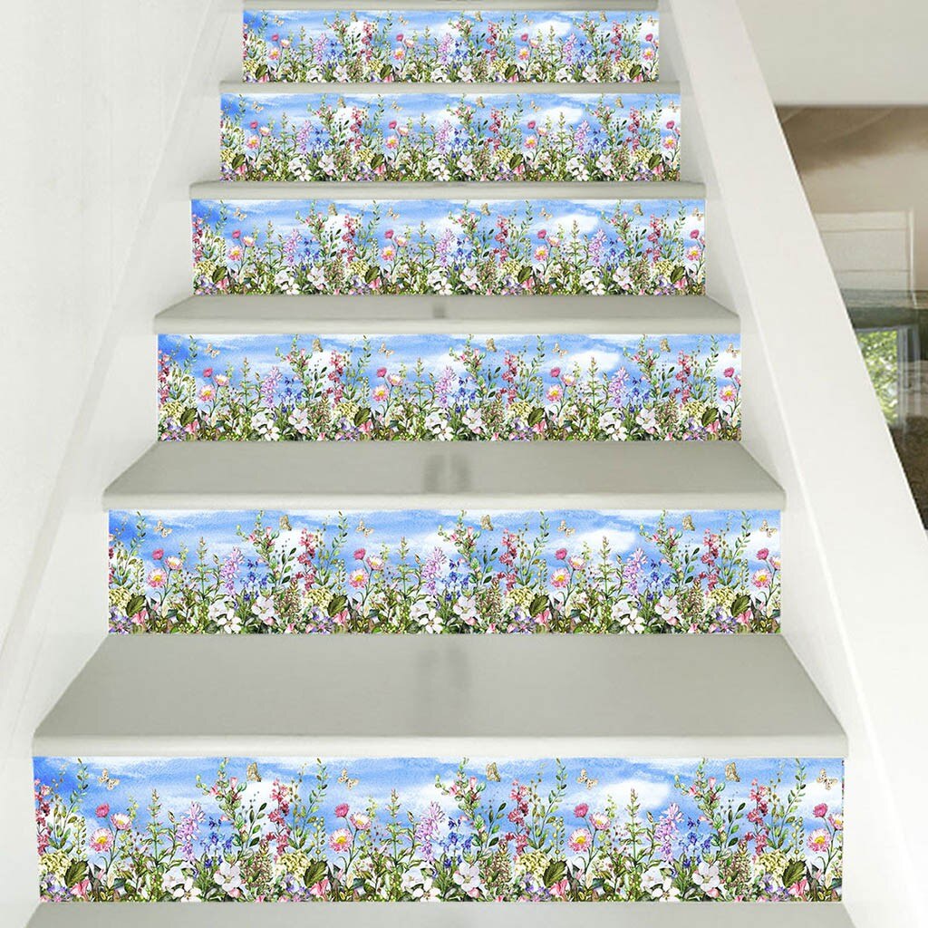 Autocollant d'escalier de Simulation 3D | Autocollant mural imperméable, impression couleur unie, 18x100cm, décoration facile à enlever, pour la maison bricolage
