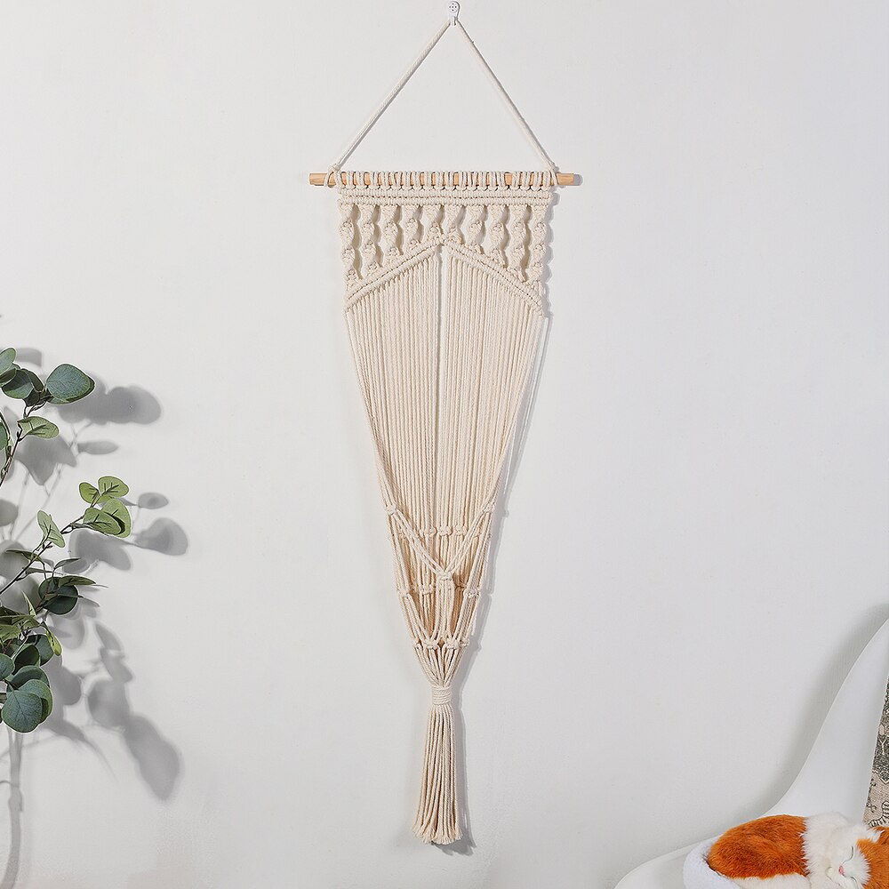 Macrame Cat Hammock,Macrame Hanging Swing Cat Dog Pet Bed with Hanging Kit for Indoor Cats Hand-Woven Hanging Basket Home Decor: Default Title