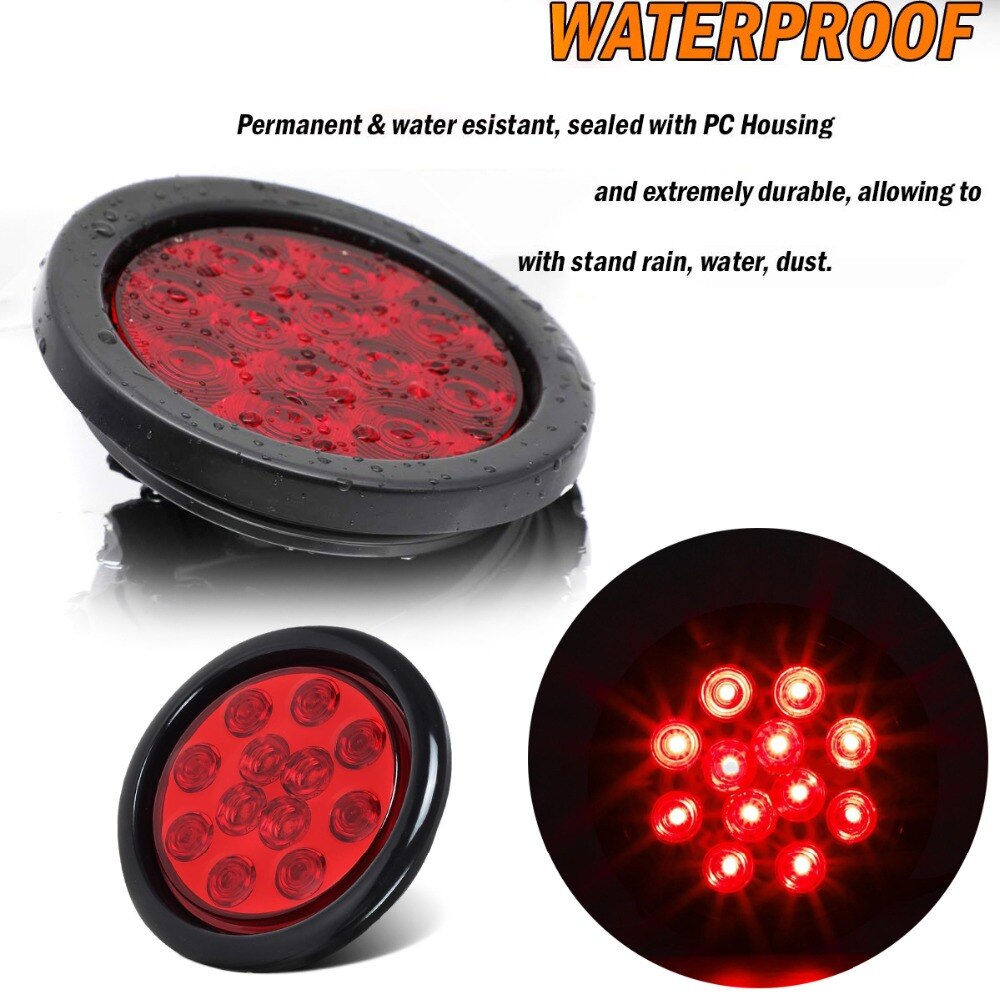4 szt. 4 Cal okrągłe czerwone doprowadziło lampy zewnętrzne automatyczny samochód autobus ciężarówka przyczepa lampka ostrzegawcza światło błotnik żarówka identyfikacja światła