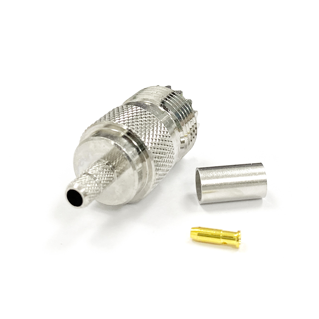 1Pc Uhf Vrouwelijke Jack Rf Coax Converter Connector Crimp RG58 RG142 RG400 LMR195 Rechte Vernikkelde