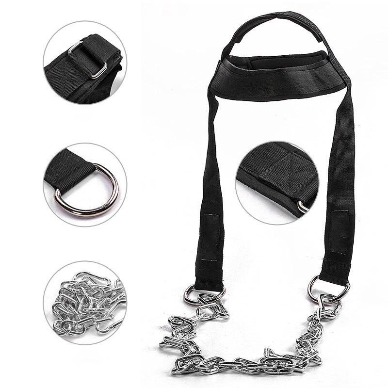 Head Neck Training Fitness Weight Bearing Hat Shoulder muscle Trainer With Chain for Gym Weight Lifting Strap Workout Equipments