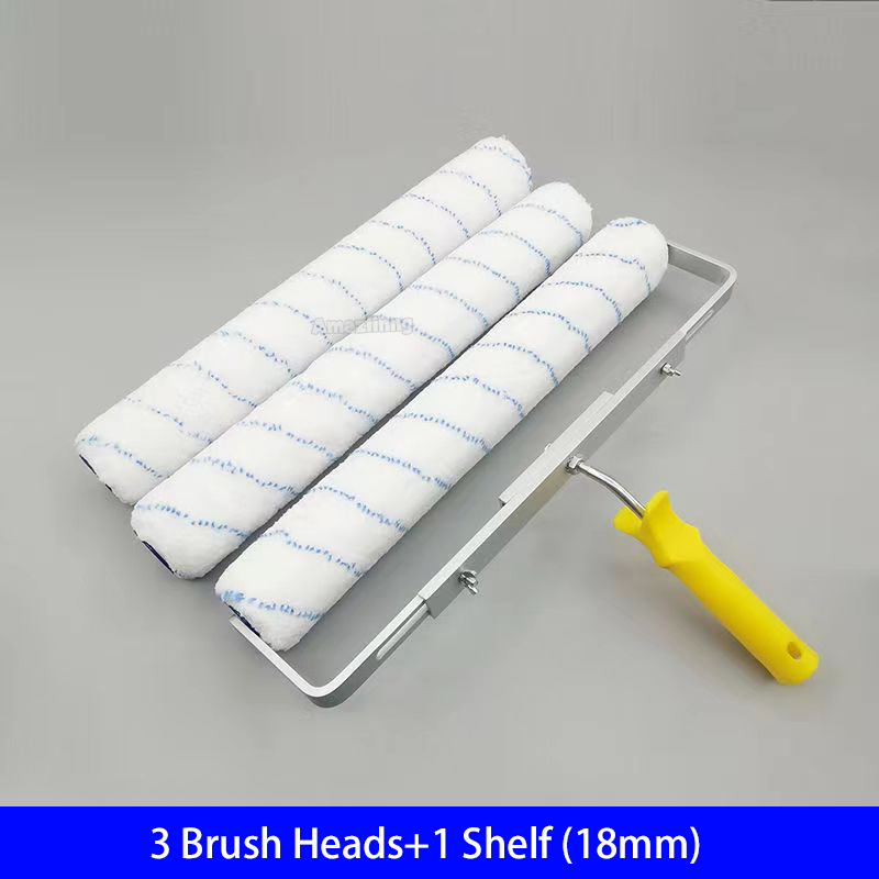 Pincel de rodillo de pintura de 18 pulgadas, herramienta de mango de pintura de felpa corta, media y larga para decoración de pared, soporte de herramienta de mango de pintura de 6MM/9MM: YELLOW