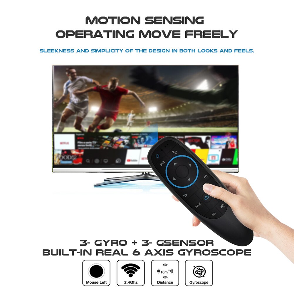 G10BTS Wireless Bluetooth Air Mouse 6-Axis Gyroscope 17 Keys Smart Remote