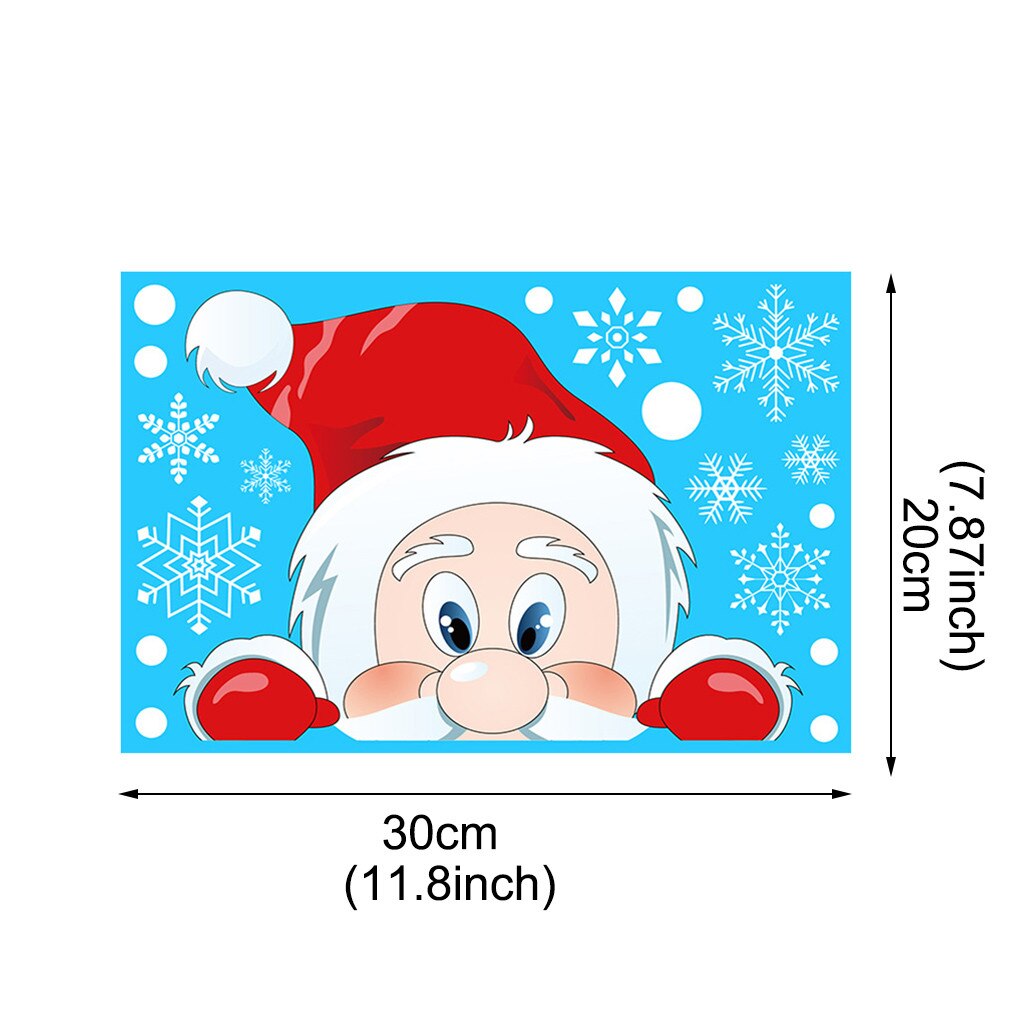 25# Christmas Wall Stickers Double-sided Static Window Glass Stickers Christmas Pvc Self-adhesive Wall Stickers Xmas Decoration: A