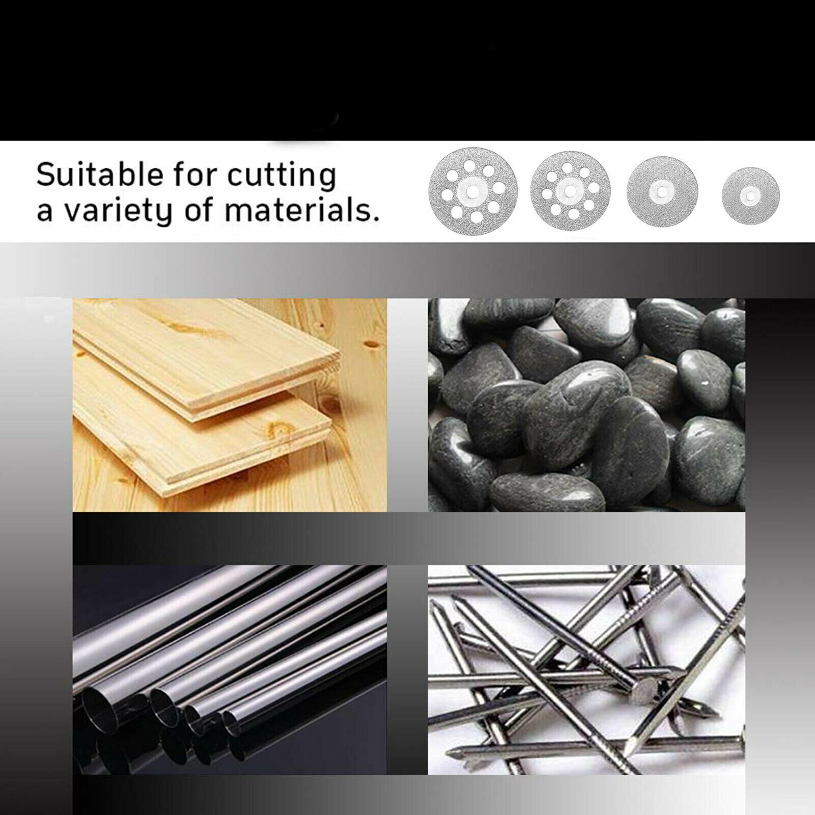 50Pcs Diamond Cutting Wheel Kit for Rotary Tools Die Grinder Metal Cut Off Disc