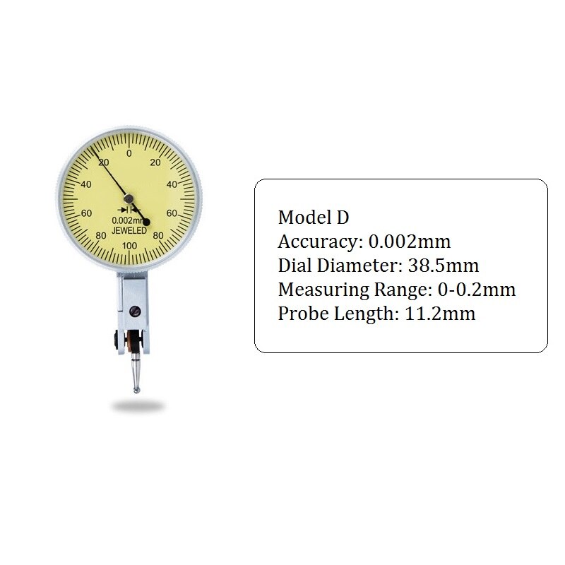 0.001mm Precision Leverage Dial indicator 0-0.8mm Metric Dovetail Rails Measuring Instrument Tool Shaft Runout Analog Test