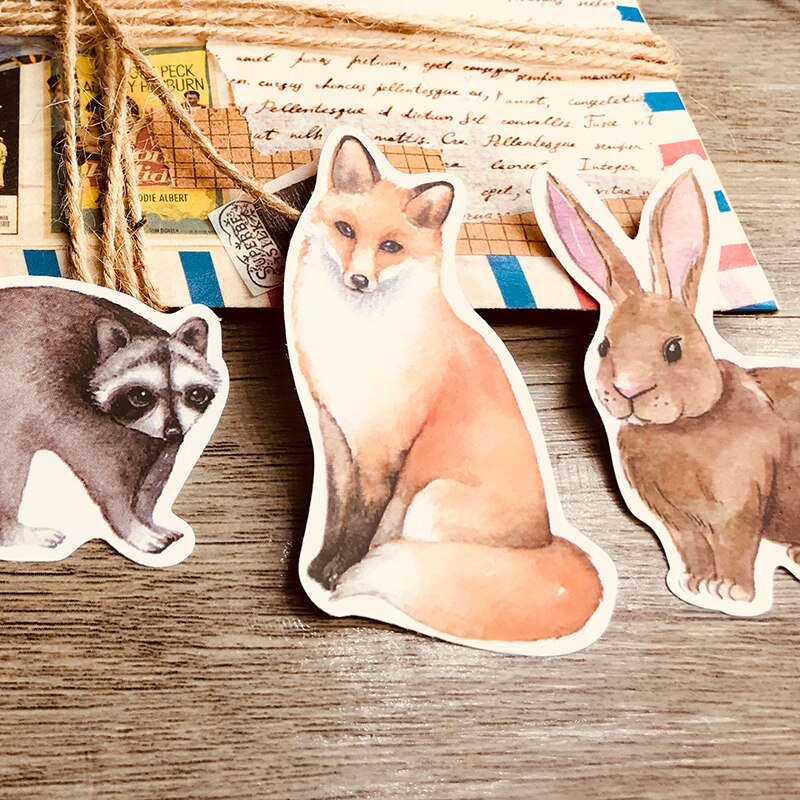 22PCS Cute small animal hand sticker material Children reward sticker photo album dIY sticker