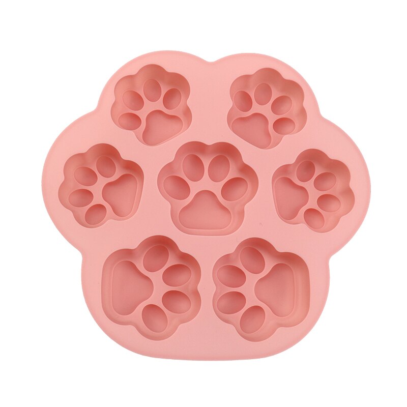 Contenedor de comida para bebé, caja de almacenamiento de frutas y leche materna, bandeja de silicona para congelador, contenedor de comida para bebé, 7 rejillas: Cat claw pink