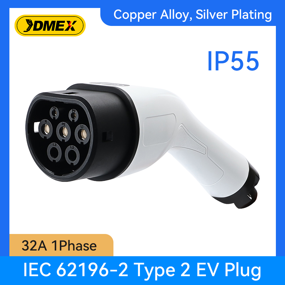 Jdmex type 2 hunn ev-laderplugg iec 62196 1 -faset evse-omformer 32a for ladestasjon for elbiler