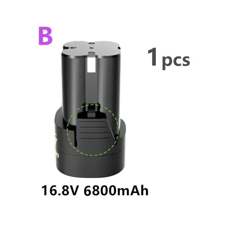 16.8V 6800mAh Lithium Battery 18650 Li-ion Battery Power Tools accessories For Cordless Screwdriver Electric Drill Batter: black