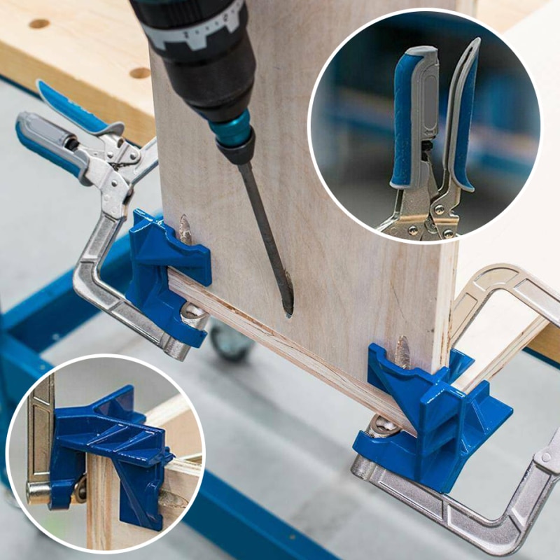 Montador de punzón fijo de ángulo recto de 90 grados, abrazadera de esquina ajustable para Jigs, inglete T, herramienta de articulaciones, marcos metálicos de madera