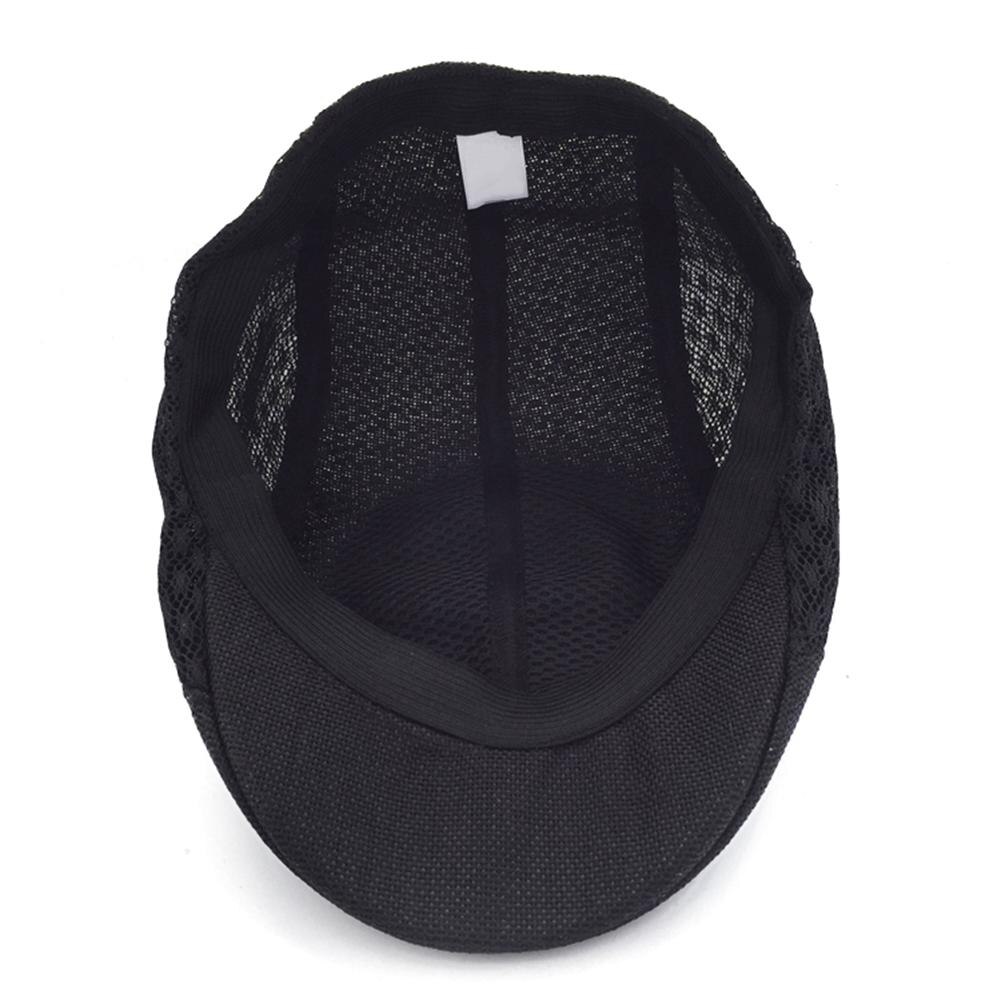 Boina plana de lino transpirable para hombre y mujer, gorro plano de estilo Otoño, cómodo, con visera, para Golf
