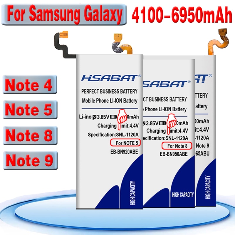 Batería para Samsung Galaxy Note 5 4 8 9 Note5 N9200 N920C N920t Note4 N910 N910C N910A Note8 N9500 N9508 N950D Note9 N9600 N960U