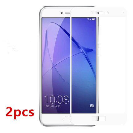 2 pièces couverture complète pour Huawei Honor 7C 5.7 "Honor 7C Pro 5.99" russie étui verre trempé Film protecteur d'écran couverture sur Honor7C: Honor 7C / white