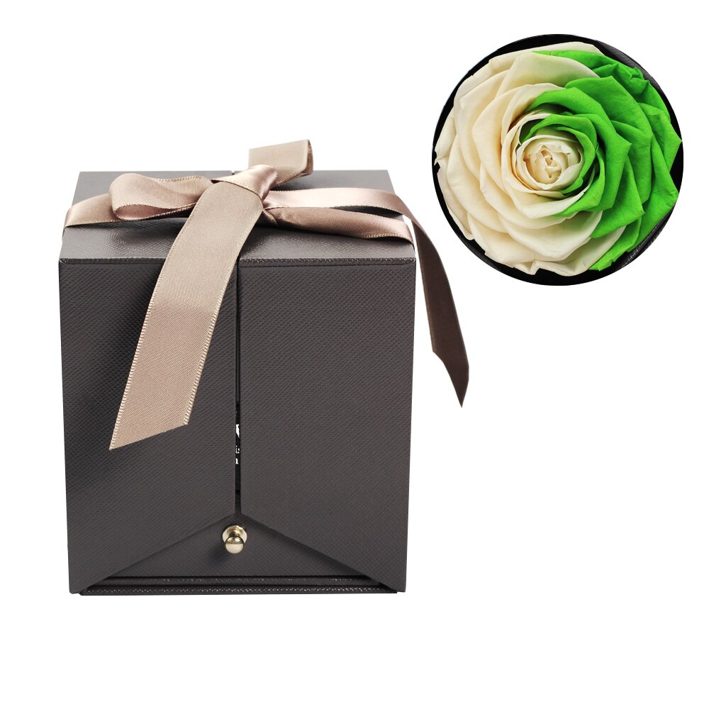 Caja de joyería de 6-9cm para mujer, Rosa eterna para de San Valentín, boda, Navidad, decoración del hogar, caja de embalaje de La Bella y La Bestia: E15 big flower