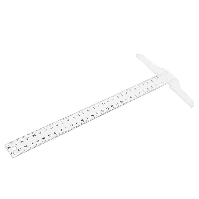 ¡Novedad! regla en forma de T de plástico de 12 pulgadas, medidas transparentes, regla recta, herramienta de medida para dibujar suministros de pintura