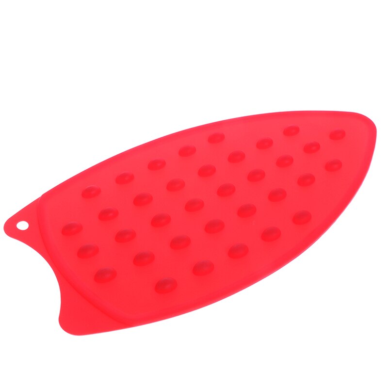 1PC Silicone Iron Safe Surface Iron Stand Mat Rest Ironing Pad Insulation Boards Protection Rest Pad Mat: Red