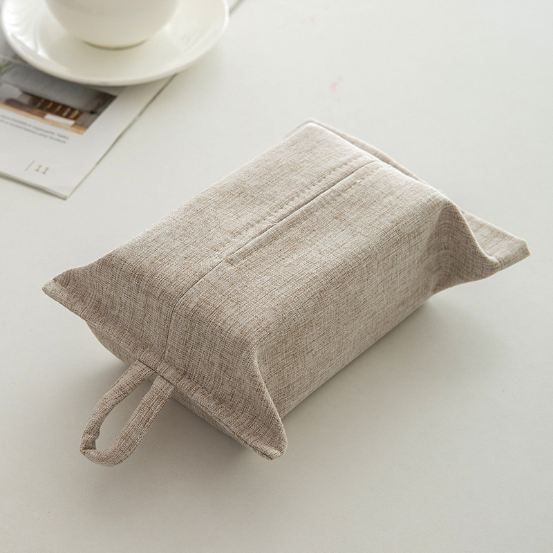 Boîte à mouchoirs en tissu à corde suspendue, Style minimaliste, couverture de mouchoirs pour salon, bureau domestique, sac en papier monté sur voiture, Type suspendu: Beige